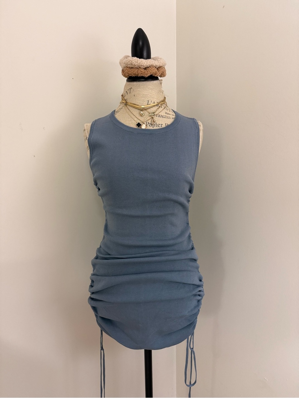 Lioness Blue Ruched Tank Dress